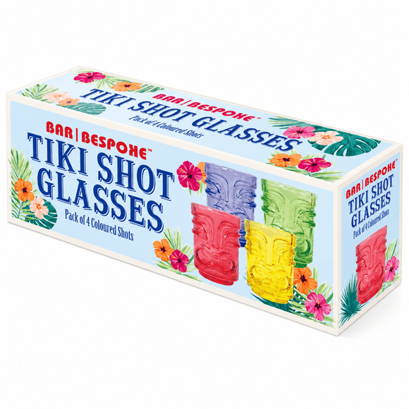 Coloured Tiki Shot Glasses - Set of 4