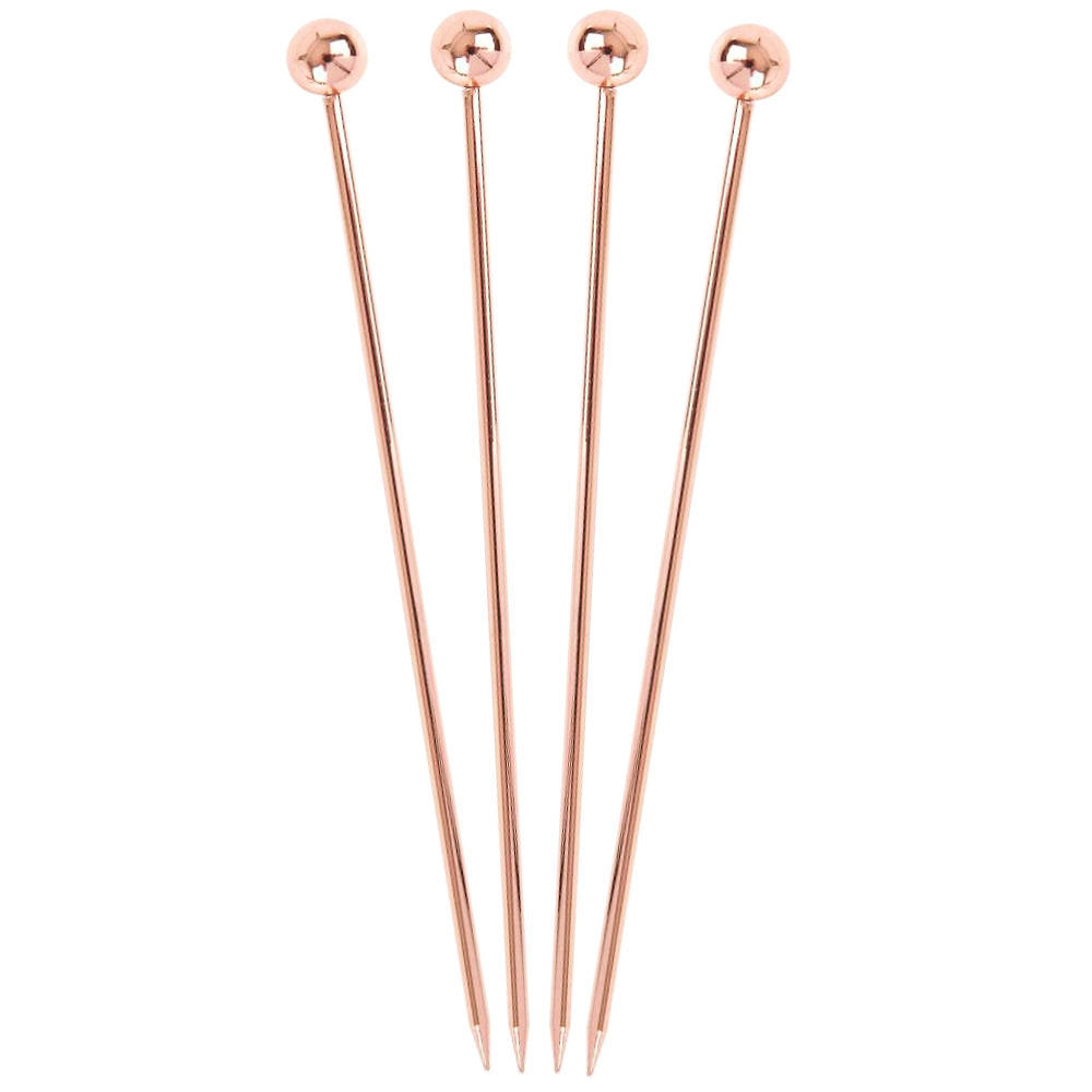 Copper Ball Garnish Picks - Pack of 10