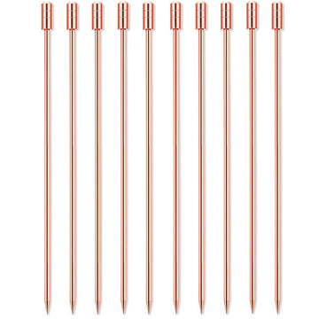 Copper Grooved Top Garnish Picks - Pack of 10
