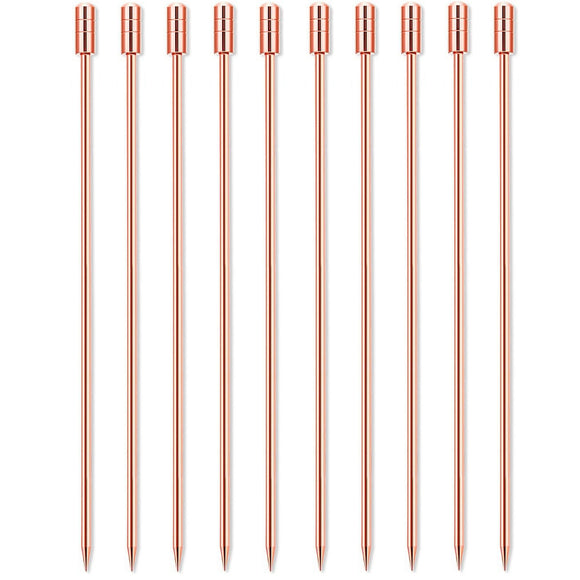 Copper Grooved Top Garnish Picks - Pack of 10