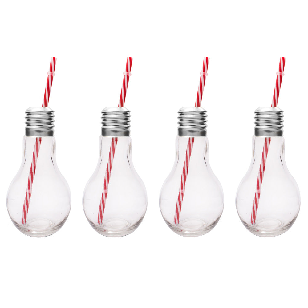 Light Bulb Drinking Jar - Set of 4