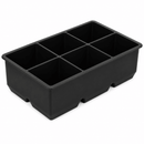 A black plastic organizer tray with six rectangular compartments, shown from an elevated angle on a white background.
