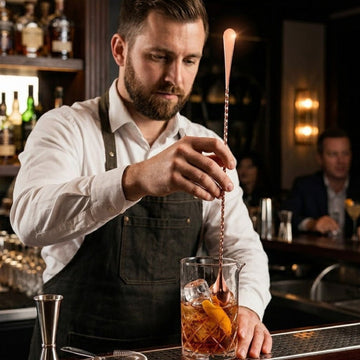 Bartender preparing a cocktail in a bar setting