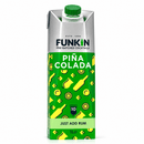 A 1-liter Funkin Piña Colada cocktail carton with a green cap, featuring a green and silver label with yellow cocktail glass and lime illustrations, on a white background.