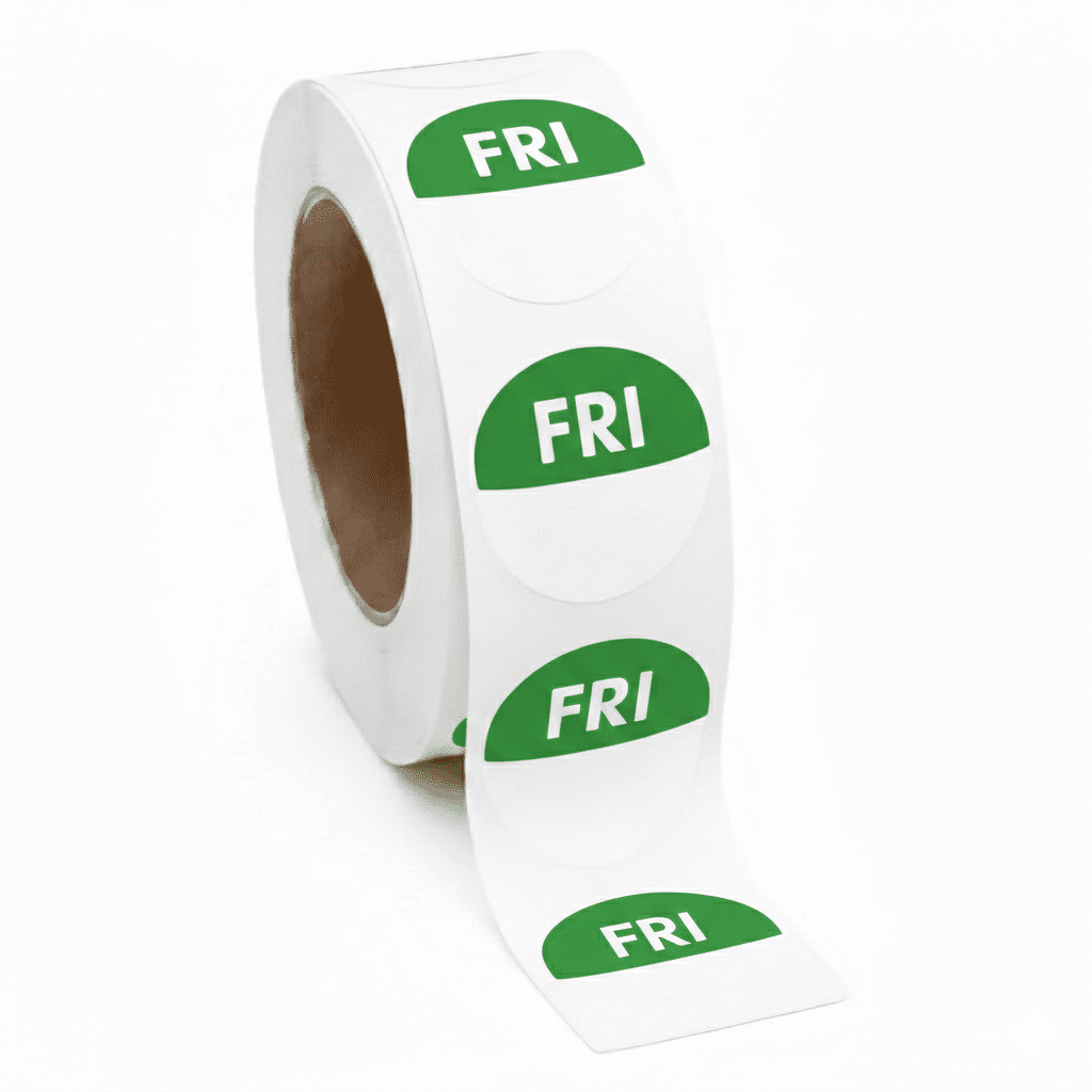 Friday Round Day Dots Labels - Roll Of 1000 | BarBits.co.uk