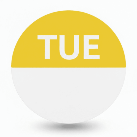 Tuesday Round Day Dots Labels - Roll Of 1000