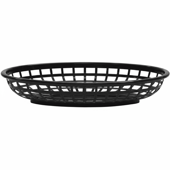 Black Oval Fast Food Baskets - Pack of 6