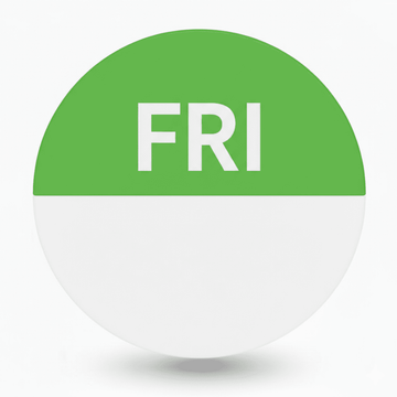 Friday Round Day Dots Labels - Roll Of 1000 - 0