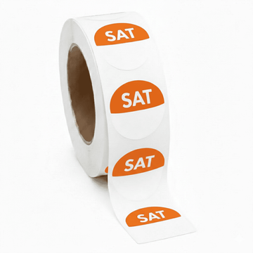 Saturday Round Day Dots Labels - Roll Of 1000