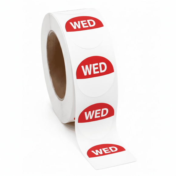 Wednesday Round Day Dots Labels - Roll Of 1000