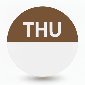 Thursday Round Day Dots Labels - Roll Of 1000 - 0