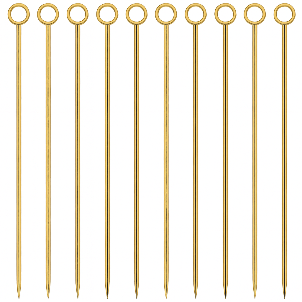 Gold Ring Garnish Picks - Pack of 10