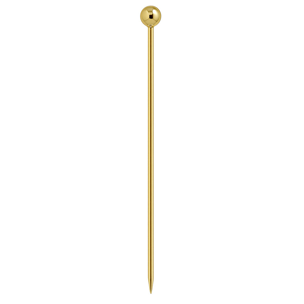 Gold Ball Garnish Picks - Pack of 10 - 0