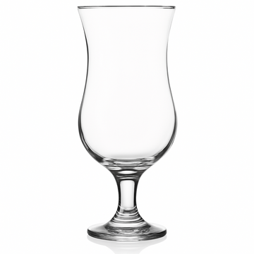 Clear glass with a wide bowl and narrow base on a white background