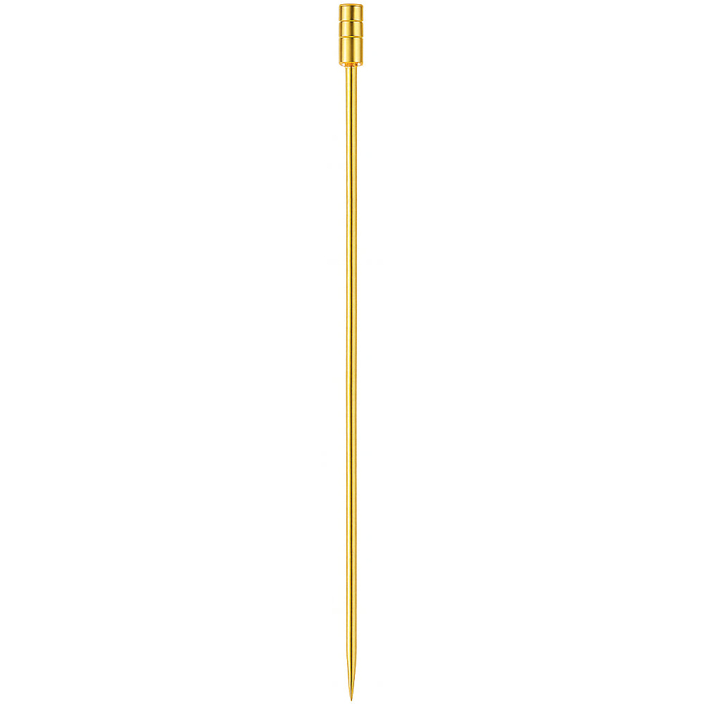 Gold Grooved Top Garnish Picks - Pack of 10 - 0