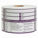 Large Allergen Alert Safety Labels - Roll of 500-1