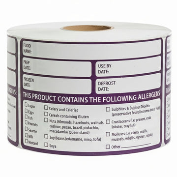 Large Allergen Alert Safety Labels - Roll of 500
