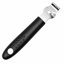 A Canele Cutter with a black textured handle and a silver metal claw-end scraper, shown diagonally on a plain white background.