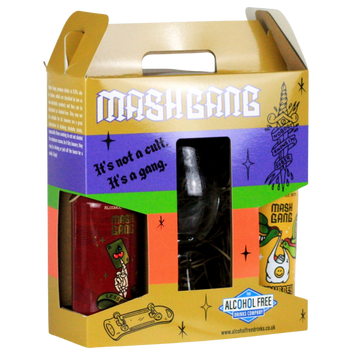 Mash Gang Alcohol Free Beer Gift Set | 2 Cans & Branded Glass