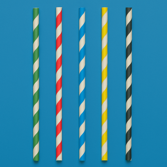 Mixed Striped Paper Straws 8" - Pack of 250
