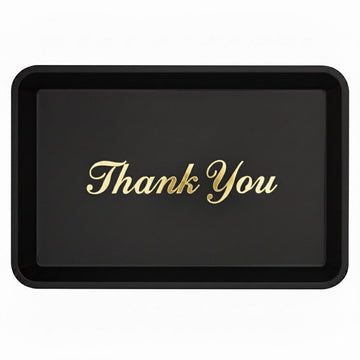 Plastic Tip Tray Gold Thank You - Pack of 12