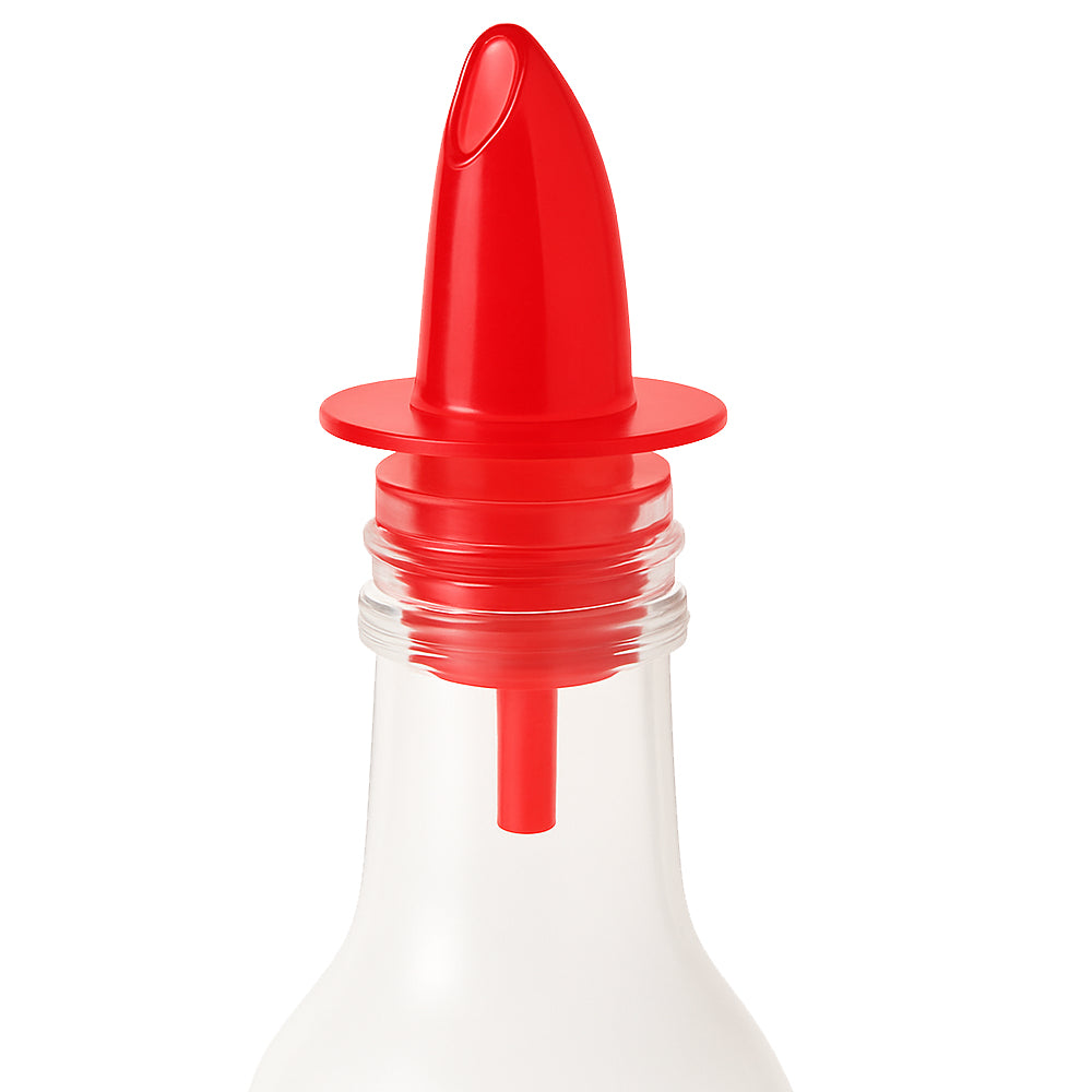 Red Plastic Free Flow Pourers - Pack of 10 - 0