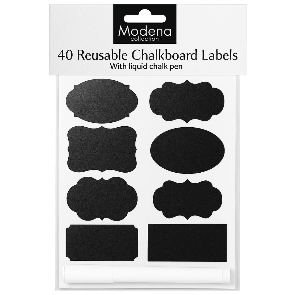 Shaped Chalkboard Labels and Chalk 40 Pack | BarBits.co.uk