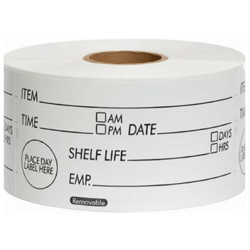 Shelf Life Data Labels - Roll of 500