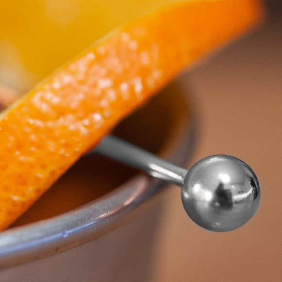 Silver Ball Garnish Picks - Pack of 10