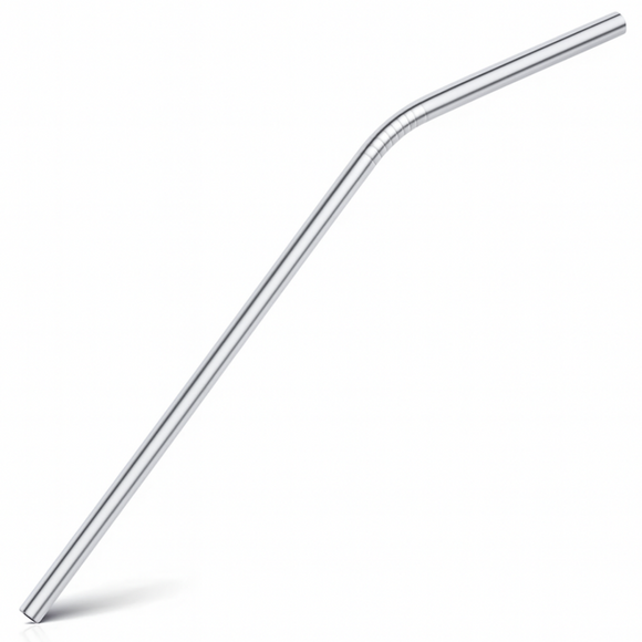 Metal straw on a white background