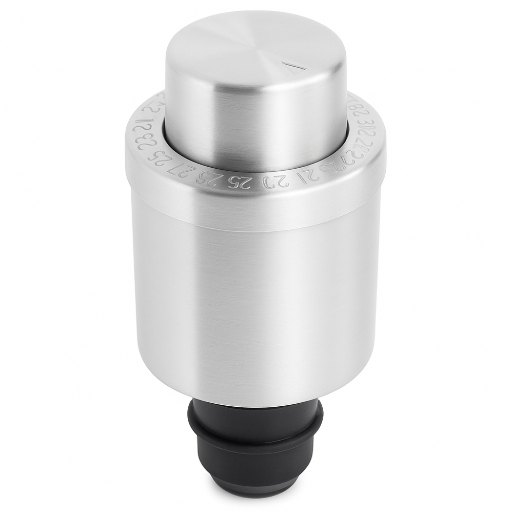 Vacuum Wine Stopper With Dial - Stainless Steel - 0
