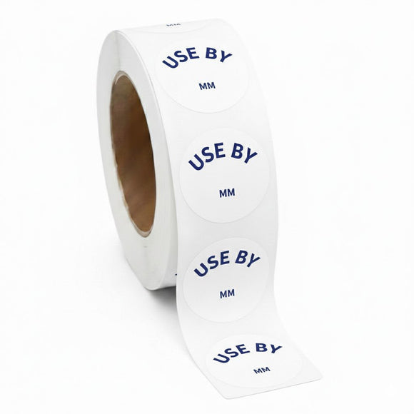 Use By date Labels 25mm - Roll of 1000