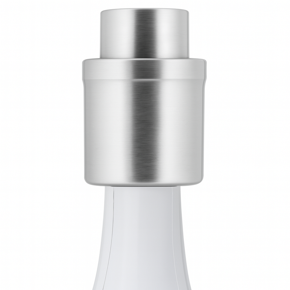 Vacuum Wine Stopper With Dial - Stainless Steel - 0