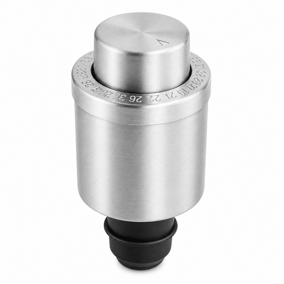 Vacuum Wine Stopper With Dial - Stainless Steel