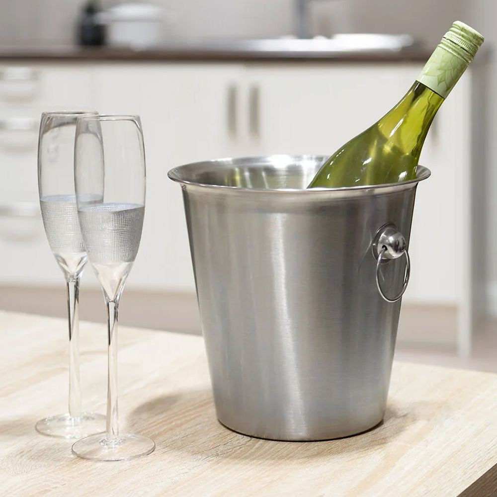 Wine Bucket With Ring Handles - Stainless Steel - 0