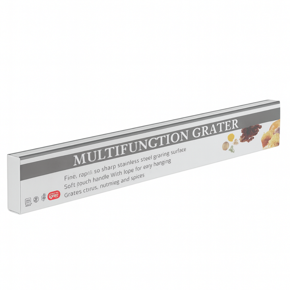 Multifunctional grater packaging on a white background