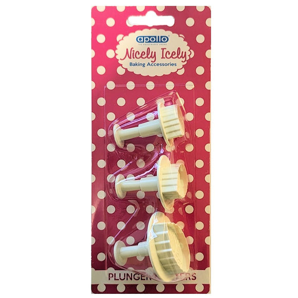 Apollo Rose Leaf Plunger Icing Cutters - Pack Of 3 - BarBits.co.uk
