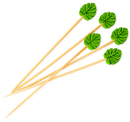 Bamboo Skewers Leaf Top 12cm - Pack of 100 - BarBits.co.uk