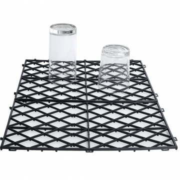 Black Interlocking Glass Mats - Pack of 10 - BarBits.co.uk