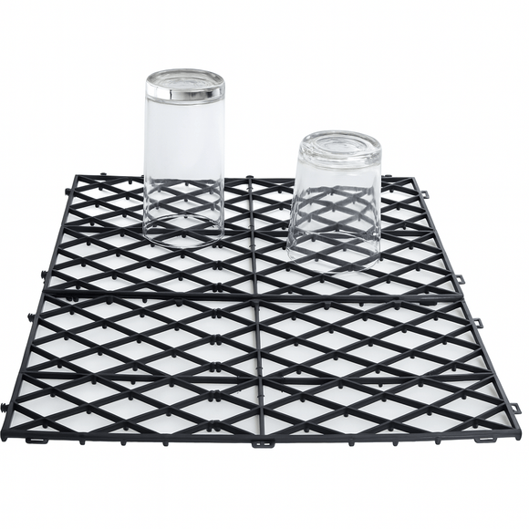 Black Interlocking Glass Mats - Pack of 10 - BarBits.co.uk