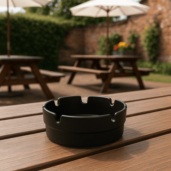 Black Melamine Ashtray 4" - Pack of 10 - BarBits.co.uk