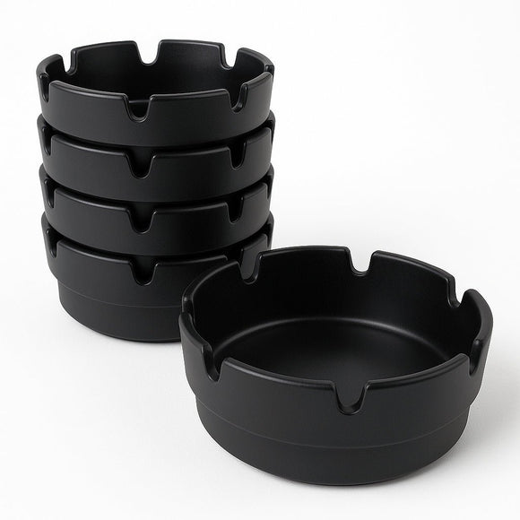 Black Melamine Ashtray 4" - Pack of 10 - BarBits.co.uk