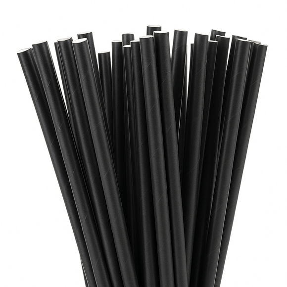 Black Paper Straws - Pack of 250 - BarBits.co.uk