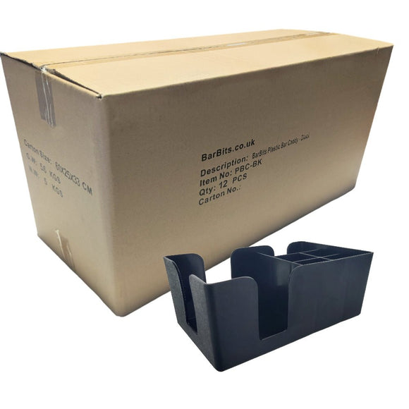 Black Plastic Bar Caddy - Carton - BarBits.co.uk