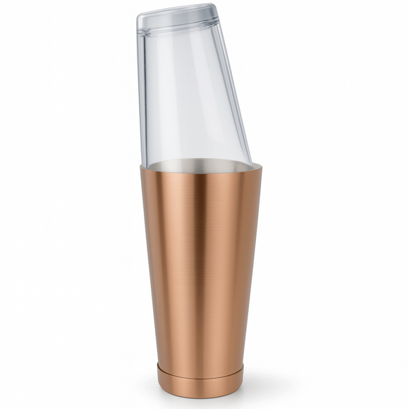 Boston Cocktail Shaker & Glass Set - Brushed Copper - BarBits.co.uk