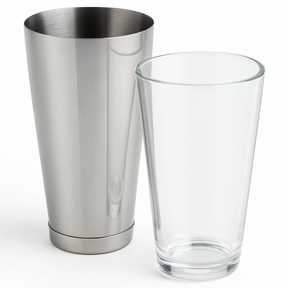 Boston Cocktail Shaker & Glass Set - Stainless Steel - BarBits.co.uk