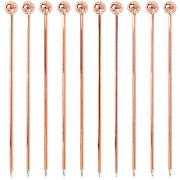 Copper Ball Garnish Picks - Pack of 10 - BarBits.co.uk