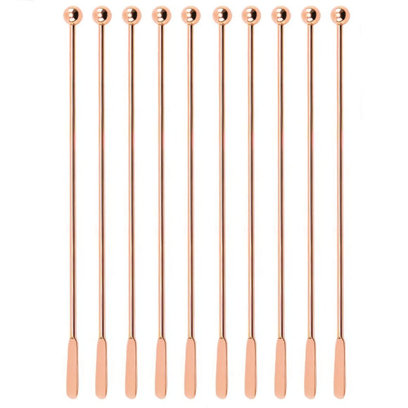 Copper Cocktail Ball Stirrers - Pack of 10 - BarBits.co.uk
