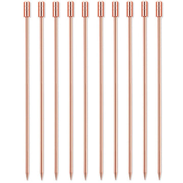 Copper Grooved Top Garnish Picks - Pack of 10 - BarBits.co.uk