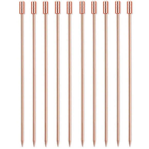 Copper Grooved Top Garnish Picks - Pack of 10 - BarBits.co.uk